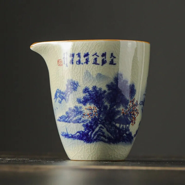 Jindezhen Gu Ru Ice Crackle Ceramic Fair Cup / Strainer [Jiangshan Keran]