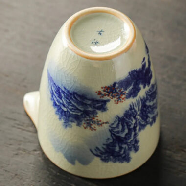 Jindezhen Gu Ru Ice Crackle Ceramic Fair Cup / Strainer [Jiangshan Keran]
