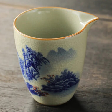 Jindezhen Gu Ru Ice Crackle Ceramic Fair Cup / Strainer [Jiangshan Keran]