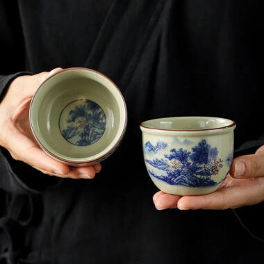 Jindezhen Gu Ru Ice Crackle Ceramic Tea Cup [Jiangshan Keran]