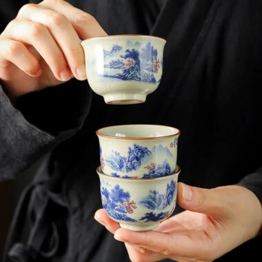 Jindezhen Gu Ru Ice Crackle Ceramic Tea Cup [Jiangshan Keran]