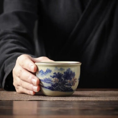 Jindezhen Gu Ru Ice Crackle Ceramic Tea Cup [Jiangshan Keran]