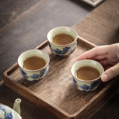 Jindezhen Gu Ru Ice Crackle Ceramic Tea Cup [Jiangshan Keran]