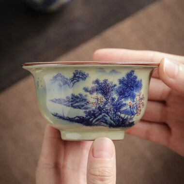 Jindezhen Gu Ru Ice Crackle Ceramic Tea Cup [Jiangshan Keran]