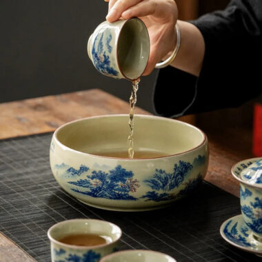 Jindezhen Gu Ru Ice Crackle Ceramic Tea Set [Jiangshan Keran]