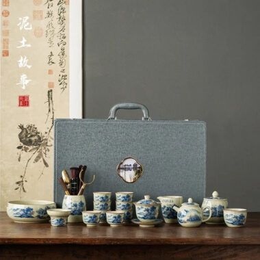 Jindezhen Gu Ru Ice Crackle Ceramic Tea Set [Jiangshan Keran]