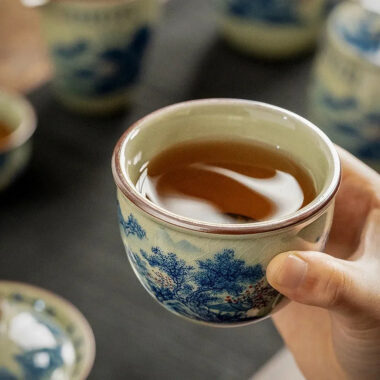 Jindezhen Gu Ru Ice Crackle Ceramic Tea Set [Jiangshan Keran]