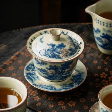 Jindezhen Gu Ru Ice Crackle Ceramic Tea Set [Jiangshan Keran]