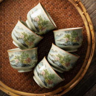 Jindezhen Gu Ru Ice Crackle Ceramic Tea Set [Zhi Ci Qinglu]