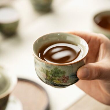 Jindezhen Gu Ru Ice Crackle Ceramic Tea Set [Zhi Ci Qinglu]