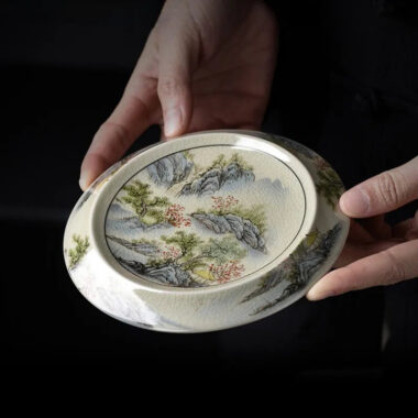 Jindezhen Gu Ru Ice Crackle Ceramic Tea Tray | Pot Stand [Jiangshan Keran/Zhi Ci Qinglu]