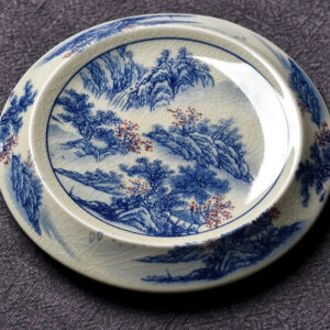 Jingdezhen Gu Ru Ice Crackle Ceramic Tea Tray | Pot Stand [Jiangshan Keran/Zhi Ci Qinglu]