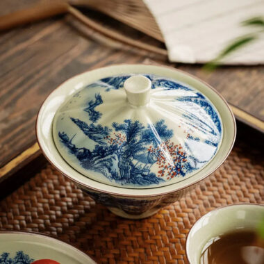 Jindezhen Ice Crackle Sancai Gaiwan [Jiangshan Ke Ran Series – Straw Hat] 130ml