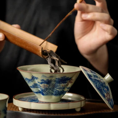 Jindezhen Ice Crackle Sancai Gaiwan [Jiangshan Ke Ran Series – Straw Hat] 130ml