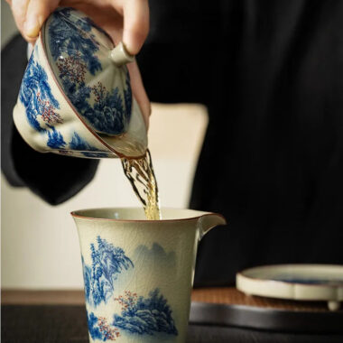 Jindezhen Ice Crackle Sancai Gaiwan [Jiangshan Ke Ran Series – Straw Hat] 130ml