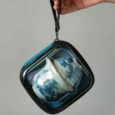 Jindezhen Tian Qing Ru Ice Crackle Ceramic Travel Tea Set