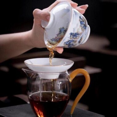 Jingdezhen Qianli Jiangshan Ceramic 12pcs Tea Set / Tea Caddy