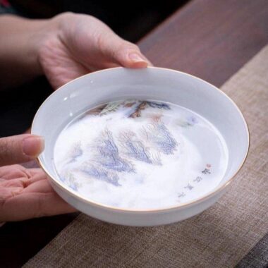 Jingdezhen Qianli Jiangshan Ceramic 12pcs Tea Set / Tea Caddy