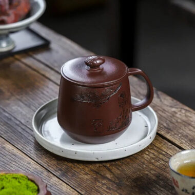 Master Handmade Yixing Zisha Tea Mug [Zhizh Changle] (Zi Ni – 380ml)