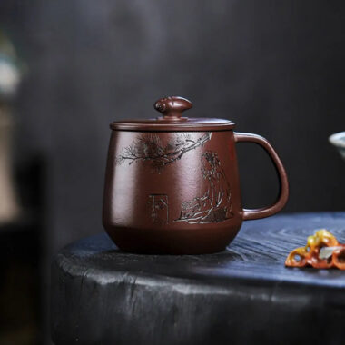 Master Handmade Yixing Zisha Tea Mug [Zhizh Changle] (Zi Ni – 380ml)