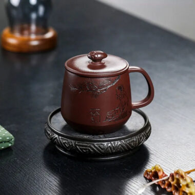 Master Handmade Yixing Zisha Tea Mug [Zhizh Changle] (Zi Ni – 380ml)