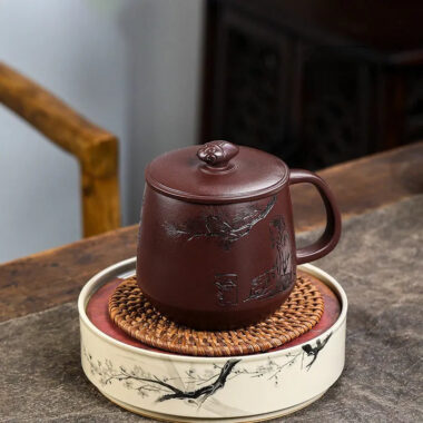 Master Handmade Yixing Zisha Tea Mug [Zhizh Changle] (Zi Ni – 380ml)