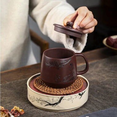 Master Handmade Yixing Zisha Tea Mug [Zhizh Changle] (Zi Ni – 380ml)