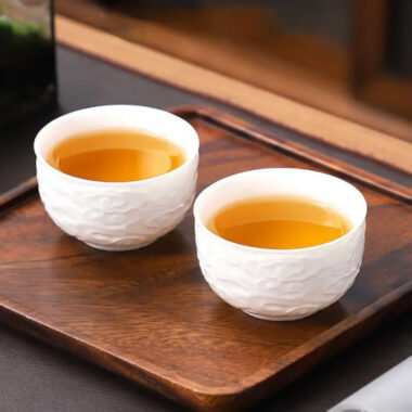 Mutton Fat Jade White Porcelain Tea Cup [Fudiao Xiang Yun] 110ml