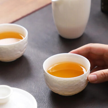 Mutton Fat Jade White Porcelain Tea Cup [Fudiao Xiang Yun] 110ml