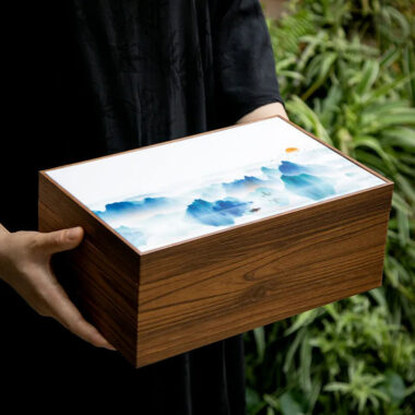 Mutton Fat Jade White Porcelain Tea Cup Gift Set [Sunrise]