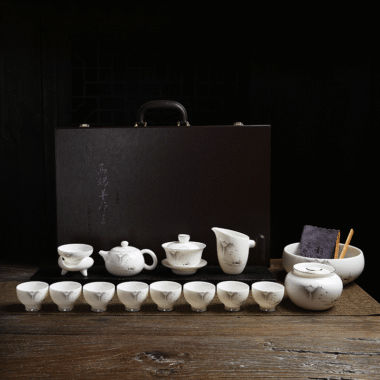 Mutton Fat Jade White Porcelain Tea Gift Set [Shangshan Ruoshui]