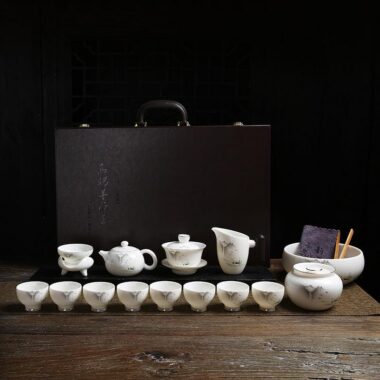 Mutton Fat Jade White Porcelain Tea Gift Set [Shangshan Ruoshui]