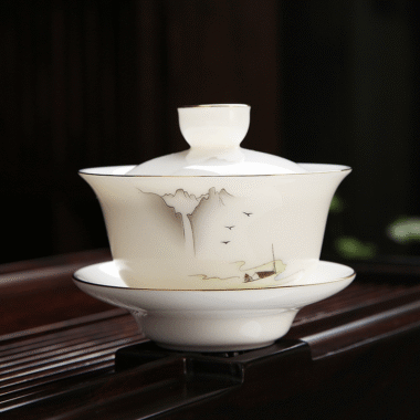 Mutton Fat Jade White Porcelain Tea Gift Set [Shangshan Ruoshui]