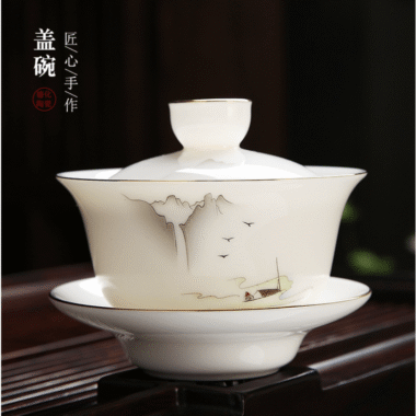 Mutton Fat Jade White Porcelain Tea Gift Set [Shangshan Ruoshui]
