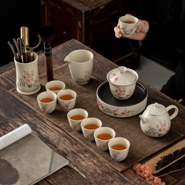 Plant Ash Ceramic Gongfu Tea Gift Set