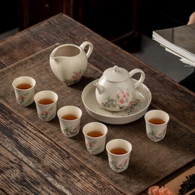 Plant Ash Ceramic Gongfu Tea Gift Set