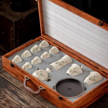 Plant Ash Ceramic Gongfu Tea Gift Set