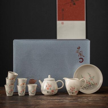 Plant Ash Ceramic Gongfu Tea Gift Set