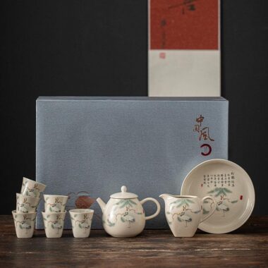 Plant Ash Ceramic Gongfu Tea Gift Set