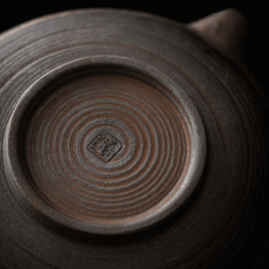 Retro Burn Coarse Pottery Storage Tea Tray | Pot Stand (with Rattan Mat)