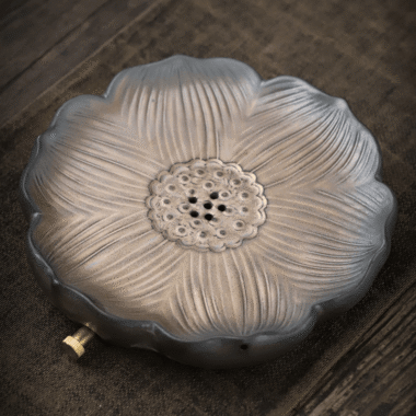 Retro Gilded Ceramic [Lotus] Storage Tea Tray | Pot Stand