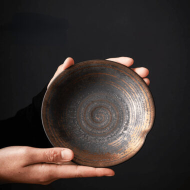 Retro Gilded Ceramic Tea Tray | Pot Stand