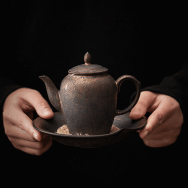 Retro Gilded Ceramic Tea Tray | Pot Stand