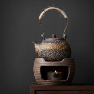 Retro Gilded Coarse Ceramic Candle Burner Tea Warmer [Drum]