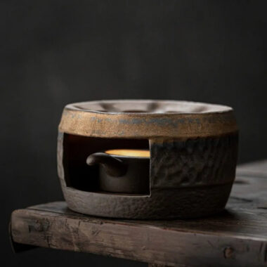 Retro Gilded Coarse Ceramic Candle Burner Tea Warmer [Hammer Pattern]