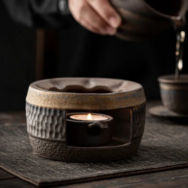 Retro Gilded Coarse Ceramic Candle Burner Tea Warmer [Hammer Pattern]