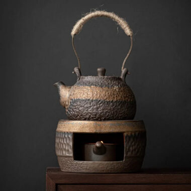 Retro Gilded Coarse Ceramic Candle Burner Tea Warmer [Hammer Pattern]