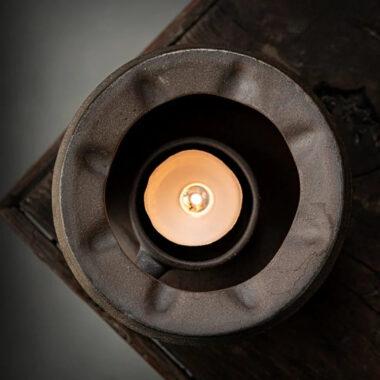 Retro Gilded Coarse Ceramic Candle Burner Tea Warmer [Hammer Pattern]