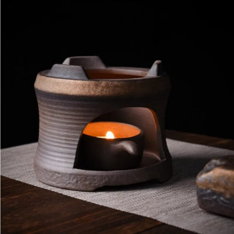 Retro Gilded Coarse Ceramic Candle Burner Tea Warmer [Whorl]