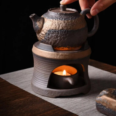 Retro Gilded Coarse Ceramic Candle Burner Tea Warmer [Whorl]